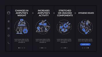 Onboarding-Vektor-Vorlage für den Ersatz künstlicher Gliedmaßen vektor