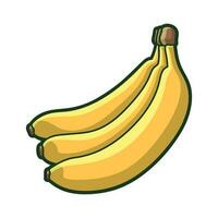 fri vektor söt banan frukt hand dragen stil