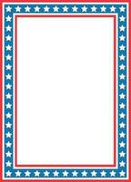 amerikan patriotisk gräns ram kort. isolerat på vit bakgrund. design för inbjudningar eller posters vektor