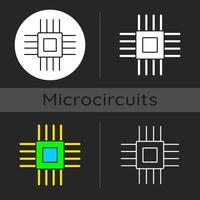 dunkles Thema Symbol der elektronischen Mikroteile vektor