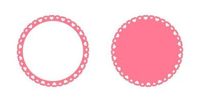 Kreis überbacken Rahmen mit Herzen Satz, Pastell- süß Valentinsgrüße Rahmen Rand vektor