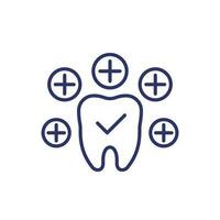 Mineralien zum gesund Zähne Linie Symbol auf Weiß vektor