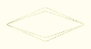 guld diamant jul fe- lampor ram gräns. abstrakt gyllene prickar cirkel mönster ram. vektor