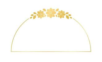 Gold geometrisch Blumen- Rahmen Vorlage. Luxus golden Rahmen Rand zum einladen, Hochzeit, Zertifikat. Vektor Kunst mit Blumen und Blätter.
