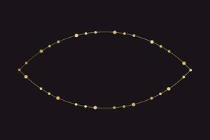 abstrakt geometrisk gyllene prickar cirkel mönster ram. guld jul fe- lampor ram gräns. vektor
