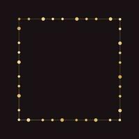 Gold Platz Weihnachten Fee Beleuchtung Rahmen Grenze. abstrakt golden Punkte Kreis Muster rahmen. vektor