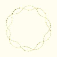 Gold runden Weihnachten Fee Beleuchtung Rahmen Grenze. abstrakt golden Punkte Kreis rahmen. vektor