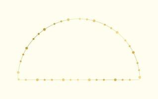 abstrakt geometrisch golden Punkte Kreis Muster rahmen. Gold Weihnachten Fee Beleuchtung Rahmen Grenze. vektor