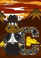 c ist zum Kuh Cowboy wild Westen Alphabet Lernen lehrreich Illustration vektor