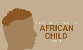 International Tag von das afrikanisch Kind. Hintergrund, Banner, Karte, Poster, Vorlage. Vektor Illustration.