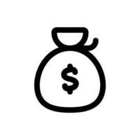 enkel pengar väska ikon. de ikon kan vara Begagnade för webbplatser, skriva ut mallar, presentation mallar, illustrationer, etc vektor