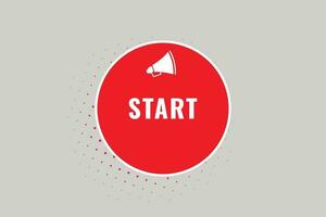 Start Taste. Rede Blase, Banner Etikette Start vektor