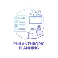 philanthropische Planungskonzeptikone vektor