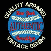 Qualität bekleidung Neu York authentisch Brooklyn Jahrgang Denim T-Shirt Design vektor