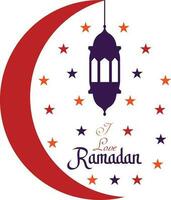 ich Liebe Ramadan Vektor Illustration