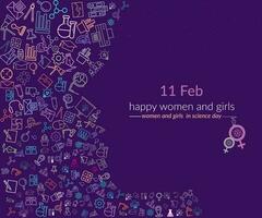 11 feb internationell kvinnor och flickor i vetenskap dag vektor