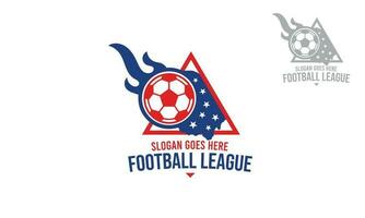 fotboll liga logotyp med amerikan flagga vektor