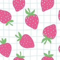 nahtlos Muster mit bunt Erdbeeren. Sommer- Hintergrund. vektor