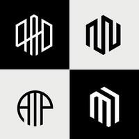 minimal elegant monogram konst logotyp. premie företag logotyp. vektor