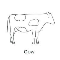 Kuh Vektor Linie Symbol, Illustration von ein Bauernhof Tier.