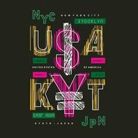 USA New York, Kyoto Japan, abstrakt Grafik t Hemd Design, Typografie Vektor, Illustration, beiläufig Stil vektor