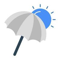 konceptualisera platt design ikon av parasoll vektor