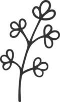 Blumen- und Kräuter- botanisch Element zum Design. skizzieren von Zweig, Laub, Blätter vektor