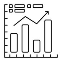 en linjär design, ikon av tillväxt Diagram vektor