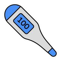 eine bearbeitbare Designikone eines digitalen Thermometers vektor