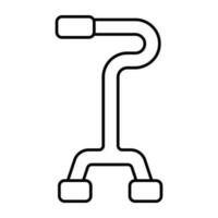 Spazierstock-Symbol, lineares Design der Krücke vektor