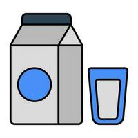 en unik design ikon av mjölk packa vektor