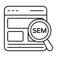 editierbar Design Symbol von sem Analyse vektor