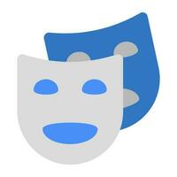 glücklich Gesichter Maske, Theater Masken Symbol vektor