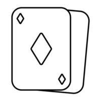 ein linear Design von Poker Karten Symbol vektor