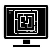 modisch Design Symbol von Labyrinth Computer Spiel vektor