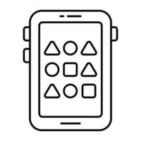 ein linear Design, Symbol von Handy, Mobiltelefon Spiel vektor