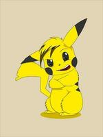 Vektor pikachu Punk Stil Gelb