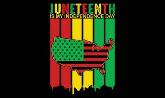 juni är min oberoende dag t-shirt design vektor - juni afrikansk amerikan oberoende dag, juni 19. juni fira svart frihet Bra för t-shirt, baner, hälsning kort design