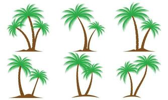 Palme Bäume einstellen isoliert auf Weiß Hintergrund. Palme Silhouetten. Design von Palme Bäume zum Poster, Banner und Werbung Artikel. Vektor Illustration. Palme Symbol auf Weiß Hintergrund