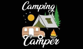 camping är min terapi t skjorta design vektor, camping, vandring, utomhus- äventyr grafisk vektor illustration rolig typografi slogan text för t skjorta design, grafik, affisch. sommar resa bricka ordspråk,