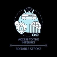 Zugang zum türkisfarbenen Internet-Konzeptsymbol vektor