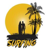 surfing t-shirt design vektor illustration