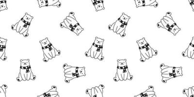 Björn sömlös mönster polär Björn vektor scarf isolerat panda teddy tecknad serie bakgrund upprepa tapet