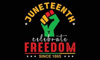 juni fira frihet eftersom 1865 t-shirt design vektor - juni afrikansk amerikan oberoende dag, juni 19. juni fira svart frihet Bra för t-shirt, baner, hälsning kort design