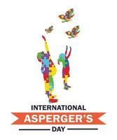 internationell aspergers dag t skjorta design vektor illustration