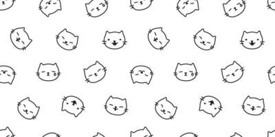 Katze nahtlos Muster Kätzchen Vektor Schal isoliert Hintergrund wiederholen Hintergrund Gekritzel