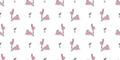 flamingo sömlös mönster vektor rosa flamingos fågel tecknad serie illustration scarf isolerat bricka bakgrund upprepa tapet