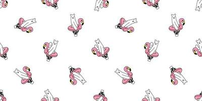 Bär nahtlos Muster Vektor Polar- Bär Flamingo Schwimmen Ring Strand Sommer- Schal isoliert Karikatur Illustration wiederholen Hintergrund Fliese Hintergrund Rosa