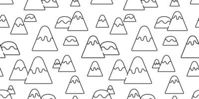 Berg nahtlos Muster Vektor Schnee Berg Hügel Holz Wald isoliert Hintergrund Hintergrund Gekritzel Karikatur