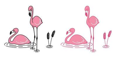 Rosa Flamingo Vektor Karikatur Symbol Charakter Logo Flamingos Illustration exotisch Vogel süß Tier tropisch Fauna